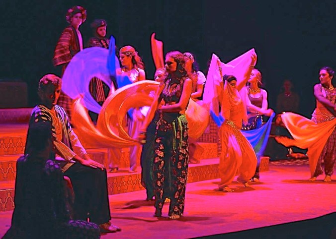 Costume designs by Angela Bacarisse, lighting design by Amanda Warren, scenic design by Tara Houston, choreography by Caitlin Parker. Photo by Hardy Meredith/Stephen F. Austin State University